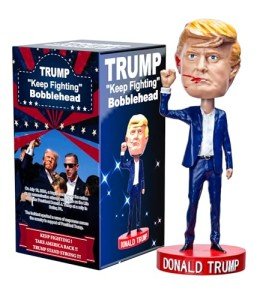 WENTAOWULUE Trump Keep Fighting Bobblehead Trump Merchandise Trump Collectibles - Donald Trump Bobble Head 2024 Gifts for Trump Supporters and Patriotic Americans