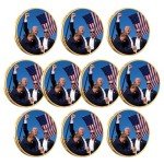 Donald Trump Assassinated Coins 2024 Shooting Collection Medal Trump Fighting for America Collectible Coin (10 Pieces Blue-Gold)