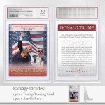 Trump Trading Card - Donald Trump Collectibles with Acrylic Base, Assasination Attempt, GEM Mint 10 Rated, 2024 MAGA Political Memorabilia Gifts (Card with Base)