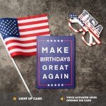 Donald Trump Birthday Card | Pop Up Card with 3D Trumps Real Voice in Oval Office Says Happy Birthday Cards for Men | Light Up, Make Birthdays Great Again Interactive Card for Dad, Husband, Women