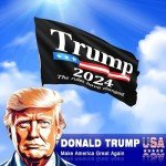 Trump Won Flag Save America Trump 2024 Flag Trump Flag 3×5 ft President Donald Trump Flag 2024 Outdoor Double Sided Polyester with Copper Grommets Trump Flags 2025 Banner for Indoor Outdoor (Black)