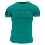 Grunt Style Never Quit Men's T-Shirt - (Heather Aqua, Medium)