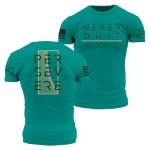 Grunt Style Never Quit Men's T-Shirt - (Heather Aqua, Medium)