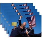 CAKEASY Trump Assassination Debit Card Sticker, Trump Shoting Credit Card Skin, Trump Fighting Credit Card Stickers, Trump 2024 Debit Card Skins, Credit Card Covers, Waterproof & Scratchproof