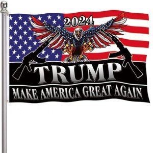 Fight Fight Fight Trump Flag 2024 Flags 3x5 FT President Trump Flag with Brass Grommets for Indoor Outdoor, Trump Shot Still Fighting Flags with Vivid Color for Garden,Lawn, Yard Home Decor