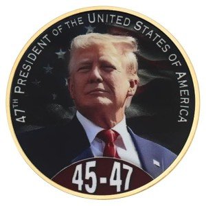 Donald Trump Gold Plated Coins 47th President of The USA 45-47 America Gold Coin President Eagle Seal Commemorative Gift Trump Collectibles (Trump Coin 45 47)