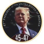 Donald Trump Gold Plated Coins 47th President of The USA 45-47 America Gold Coin President Eagle Seal Commemorative Gift Trump Collectibles (Trump Coin 45 47)