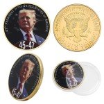 Donald Trump Gold Plated Coins 47th President of The USA 45-47 America Gold Coin President Eagle Seal Commemorative Gift Trump Collectibles (Trump Coin 45 47)