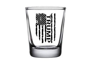 Rogue River Tactical Trump 2024 Shot Glass Gift For Republican or Conservative Presidential Election USA Flag