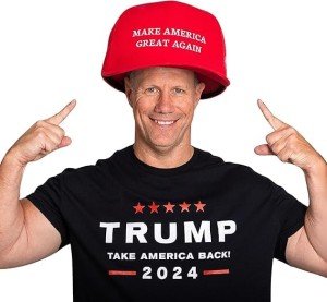 Pee-Litical Targets Oversized Giant MAGA Hat Trump Hat 2024 Embroidered Make America Great Again Slogan with USA Flag Cap Trump Merchandise for Women Men