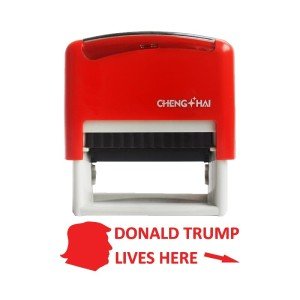 Donald Trump Lives Here Stamp Trump Merchandise Merch Gift Office Novelty Self Inking Stamp for Money