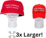 Pee-Litical Targets Oversized Giant MAGA Hat Trump Hat 2024 Embroidered Make America Great Again Slogan with USA Flag Cap Trump Merchandise for Women Men