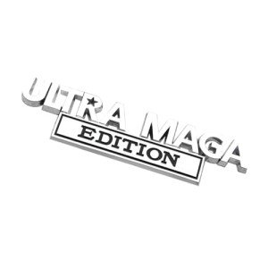 BELOMI Ultra MAGA Edition Car Emblems, 3D Letter Metal Vehicle Badge Embossed Stickers, Strong Adhesive Exterior Auto Body Decorative Decal Accessories, Universal for SUV, Truck, Sedan(Silver/Black)