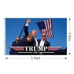 Generic Trump Shooting Flags Trump 2024 Flag 3X5 Feet With 2 Brass Grommets, Durable And Fade Resistant, Suitable For Elections, Porches, Gardens, And Interior Decoration
