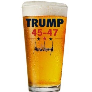 Patriots Cave Trump 2024 16 OZ Pint Glass | Gift Box Included | Will Not Fade & Made In USA & Dishwasher Safe | Patriotic Gift for Dad, Beer Gift for Husband, Maga Trump Merch