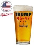 Patriots Cave Trump 2024 16 OZ Pint Glass | Gift Box Included | Will Not Fade & Made In USA & Dishwasher Safe | Patriotic Gift for Dad, Beer Gift for Husband, Maga Trump Merch