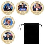 2024 Donald Trump Campaign Attack Commemorative Coin Set in Bag, Supports Trump Gift