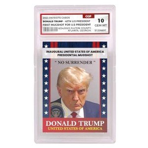 Trump Trading Card - The Mugshot - Gem 10 Graded - Trump Collectible Card - Trump Gifts - Trump 2024 - Make America Great Again