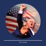 Trump Assassination Attempt Campaign Magnet, Take Back America 2024, Magnetic Decal for Fridge, Car, Garage, 5.5 Inches