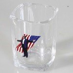 TAOHUAJIANG 2 Pcs Trump Shot Glasses Trump Cup Make America Great Again 2024 Trump Survived Assassination Attempt Survivor (New Square Glass, 1.89x2.44 inches)