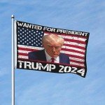 Mug Shot Trump Wanted For President 2024 MugShot Flag 3x5 Double Sided Outdoor Flag Tapestry Banner Poster Flag For Living Room Outdoor Indoor Garden Flag Decorative Gifts