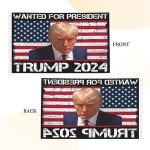 Mug Shot Trump Wanted For President 2024 MugShot Flag 3x5 Double Sided Outdoor Flag Tapestry Banner Poster Flag For Living Room Outdoor Indoor Garden Flag Decorative Gifts