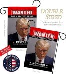 Trump Mug Shot Flag MugShot Decor Wanted For A Second Term Reward Poster Making America Great Again 2024 Home Banner Wall Art Patio Lawn Room Decorations Outdoor Tapestry Yard Sign Gift For Him Made In USA