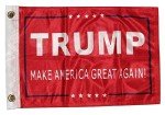 AES 12x18 President Trump Make America Great Red 2ply Double Sided 12"x18" Flag House Banner Brass Grommets Fade Resistant Double Stitched Premium Quality Polyester Nylon