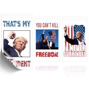 9Pcs Donald Trump Shooting Stickers - Big 5.7x3.4inch President Trump 2024 Assassination Attempt Rally Shooting Republican PA Pennsylvania Survivor Fight Strong for Car Laptop Bumper Decal Window