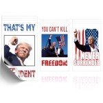 9Pcs Donald Trump Shooting Stickers - Big 5.7x3.4inch President Trump 2024 Assassination Attempt Rally Shooting Republican PA Pennsylvania Survivor Fight Strong for Car Laptop Bumper Decal Window