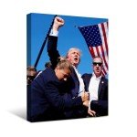 EKSPRINT Donald Trump Assassination Attempt Keep Fighting Picture 2024 on Canvas Prints Wall Art Made In USA, Pictures Print Decoration, Iconic American History Photo