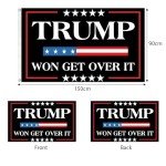 Trump flag Trump Won Get Over It Flag Yard Sign Outdoor Flags 3x5 FT Trump Flag Save America with Gromments (Black-won03)