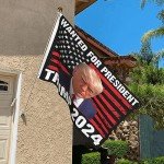 Mug Shot Trump Wanted For President 2024 MugShot Flag 3x5 Double Sided Outdoor Flag Tapestry Banner Poster Flag For Room Wall Decor Garden Flag Decorative Gifts