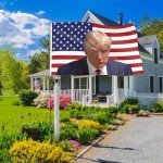 Probsin Trump 2024 Mug Shot Flag 3x5 Ft Double Sided Printed American Never Surrender Flag Banner Party Supplies Yard Signs Home Decor Hanging Poster for College Room Man Cave Welcome Photo Backdrop