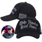 Donald Trump Gothic Dark MAGA Hat Make America Great Again Slogan with USA Flag Adjustable Baseball Cap Black (US, Alpha, One Size, Gothic Dark MAGA Hat)