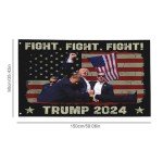 Trump Fight Flags 2024 3x5 FT | Trump Assassination Attempt Never Surrender Commemorative Outdoor Flag | Donald J. Trump July 13 2024 Keep Fighting Fist Merchandise Garden Banner Decor For Outside