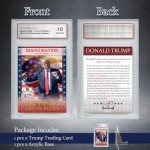 Trump Trading Card - 47th US President Donald Trump Collection Rating Card with Acrylic Base, Victory Celebration, MAGA Political Memorabilia Gifts, 3.5"x2.5", 1 Pcs (Card with Base)