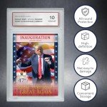 Trump Trading Card - 47th US President Donald Trump Collection Rating Card with Acrylic Base, Victory Celebration, MAGA Political Memorabilia Gifts, 3.5"x2.5", 1 Pcs (Card with Base)
