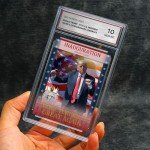 Trump Trading Card - 47th US President Donald Trump Collection Rating Card with Acrylic Base, Victory Celebration, MAGA Political Memorabilia Gifts, 3.5"x2.5", 1 Pcs (Card with Base)
