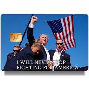 KnowonK Donald Trump 2024 Credit Card Skin,Debit Card Sticker,Transportation Card,Trump Assassination Debit Card Sticker Trump Shoting Decals for Kids Adult(Color-A)