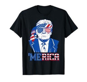 Donald Trump Shirt Merica Trump Sunglass US Flag 4th Of July T-Shirt