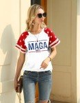 4th of July Shirt for Women MAGA Shirt USA Flag Short Sleeve Patriot Gifts Independence Day Tee Tops(White5,XX-Large)