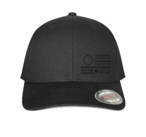 Generic Trump MAGA Flag Side Embroidered Patriotic Republican Flexfit Hat Pro Gun Cap (US, Alpha, Large, X-Large, Black ith Black Logo)