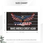 Trump Flag Make America Great Again Flag for MAGA House Yard Bedroom Garden Car Indoor and Outdoor Decor Banner for Room Tapestry Gift with 2 Brass Grommets