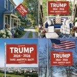 Trump Won Flag 2024-2028 President Flag Double Sided Heavy Duty Outdoor for Garden Bedroom Car Outdoor Decor with 4 Rows Stitched