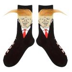 Trump Socks with Hair Funny Socks to Wear with Trump shoes Novelty President 2024 Socks Trump Merchandise Gift for Men Women