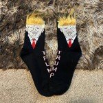 Trump Socks with Hair Funny Socks to Wear with Trump shoes Novelty President 2024 Socks Trump Merchandise Gift for Men Women