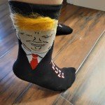 Trump Socks with Hair Funny Socks to Wear with Trump shoes Novelty President 2024 Socks Trump Merchandise Gift for Men Women