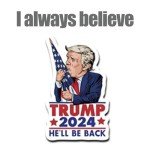 Ezcora 2 PCS Trump Hat, MAGA Hat and Trump Stickers, Trump 2024 Hat Trump Stickers 2024 Make America Great Again Hat Adjustable Baseball Cap with Trump 2024 Stickers