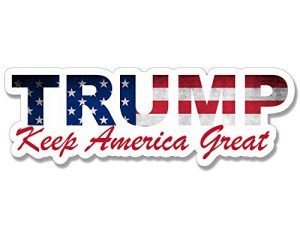 Trump USA Lettering Shaped Keep America Great Bumper Sticker (MAGA KAG 2024 Vinyl Decal (3 x 9 inch)